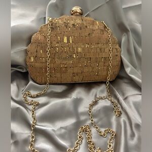 Elegant Gold and Brown Clutch